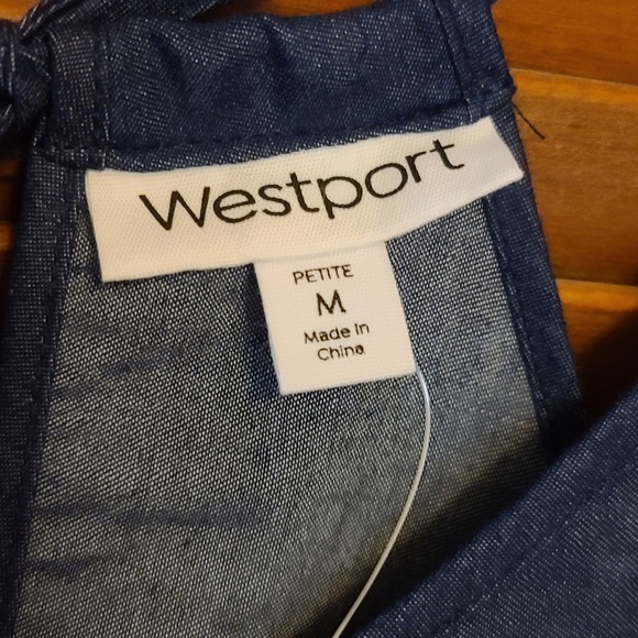 Tieback sundress, denim with white embroidery. - Picture 4 of 8